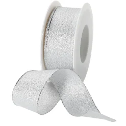 New DecoWoerner Geschenkband "Glamour" 40 Mm X 20 M silber