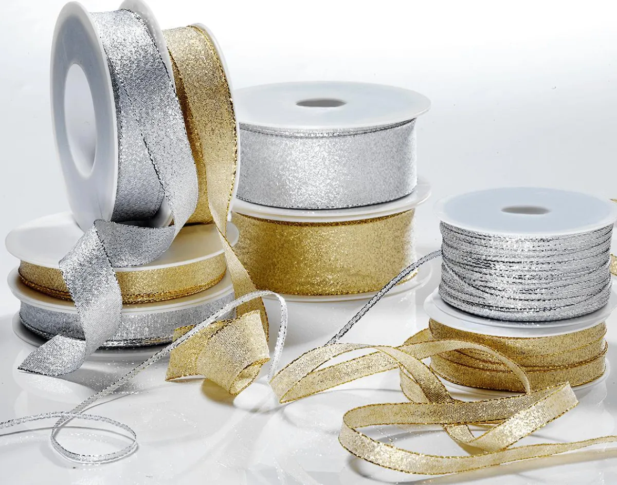 DecoWoerner Geschenkband "Glamour" 40 Mm X 20 M gold