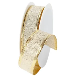 DecoWoerner Geschenkband "Luxury" 25 Mm X 20 M gold