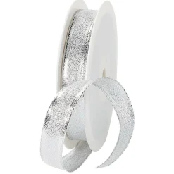 New DecoWoerner Geschenkband 15 Mm Breit 25 M silber