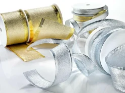 New DecoWoerner Geschenkband 15 Mm Breit 25 M silber