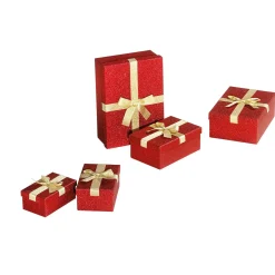 Clearance DecoWoerner Geschenkboxen-Set , 5tlg. rot