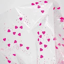 DecoWoerner Geschenkfolie Herzen 70 Cm, 100 M rosa