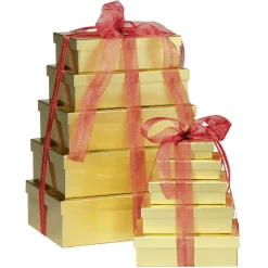 Outlet DecoWoerner Geschenkkartonage, , 10tlg. gold