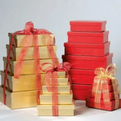 Outlet DecoWoerner Geschenkkartonage, , 10tlg. gold