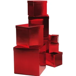 Sale DecoWoerner Geschenkkartonage Majestic Metallic, , 8tlg. rot