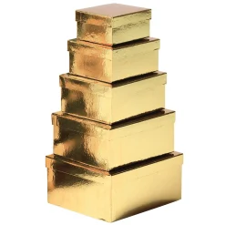 Discount DecoWoerner Geschenkkartonage Metallic, , 5tlg. gold