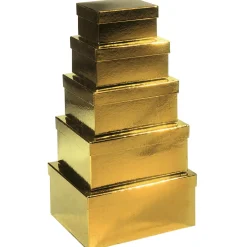 Discount DecoWoerner Geschenkkartonage Metallic, , 5tlg. gold