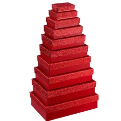 DecoWoerner Geschenkkartonage , 10tlg. rot