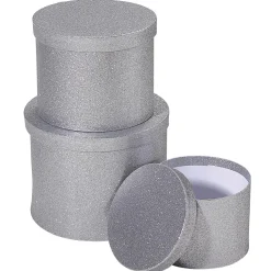 Outlet DecoWoerner Geschenkkartonage , 3tlg. silber