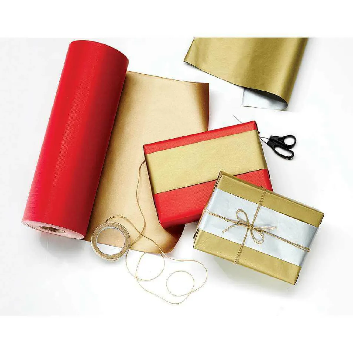 Best DecoWoerner Geschenkpapier Bicolor Secare Rolle 70 Cm, 100 M, /gold rot