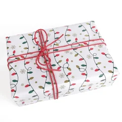 Clearance DecoWoerner Geschenkpapier Lichterkette weiß