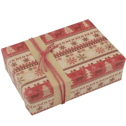 Best DecoWoerner Geschenkpapier Norweger Natur / rot