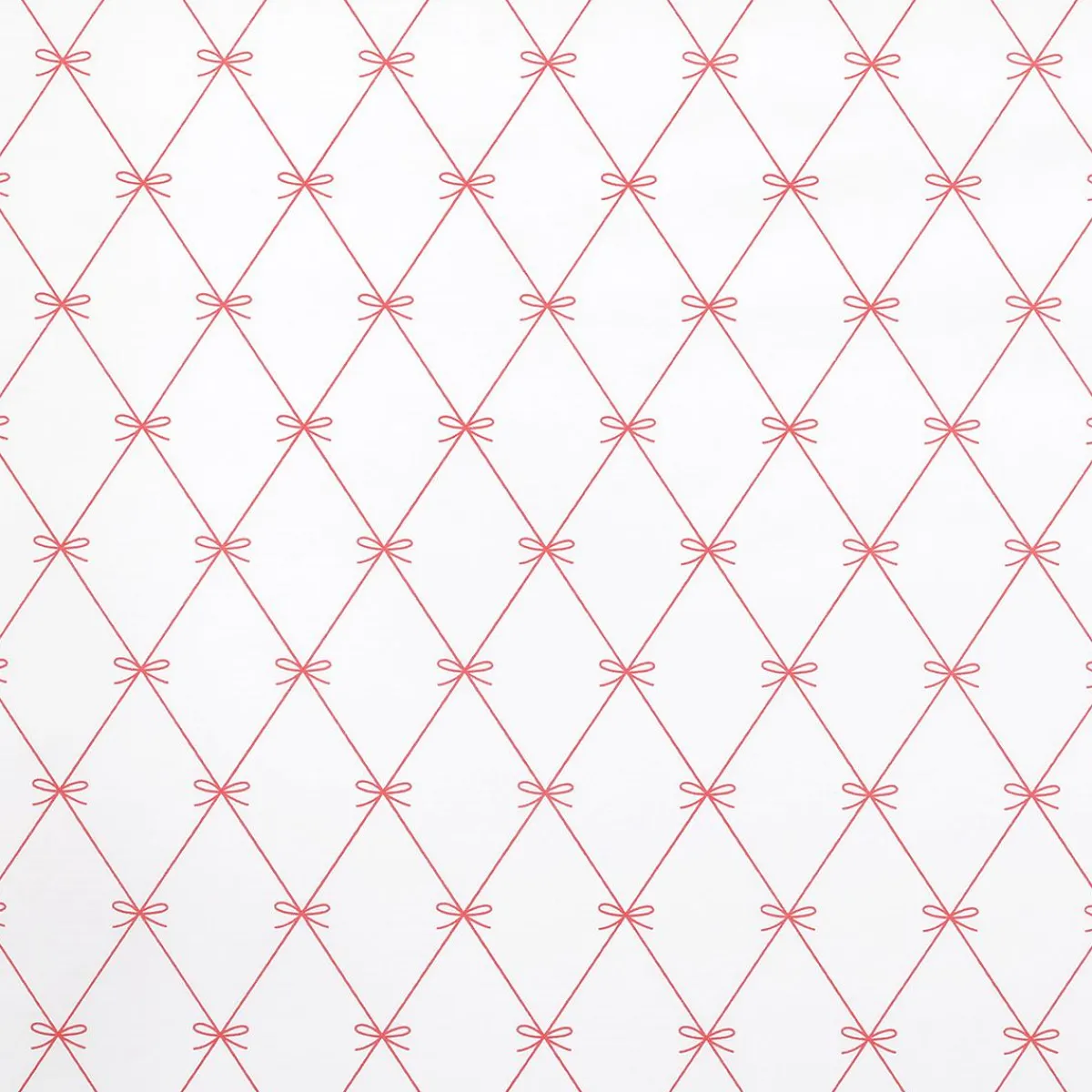 Outlet DecoWoerner Geschenkpapier Schleifchen Weiß / Rot, 70cm Breit, 40 M Rolle