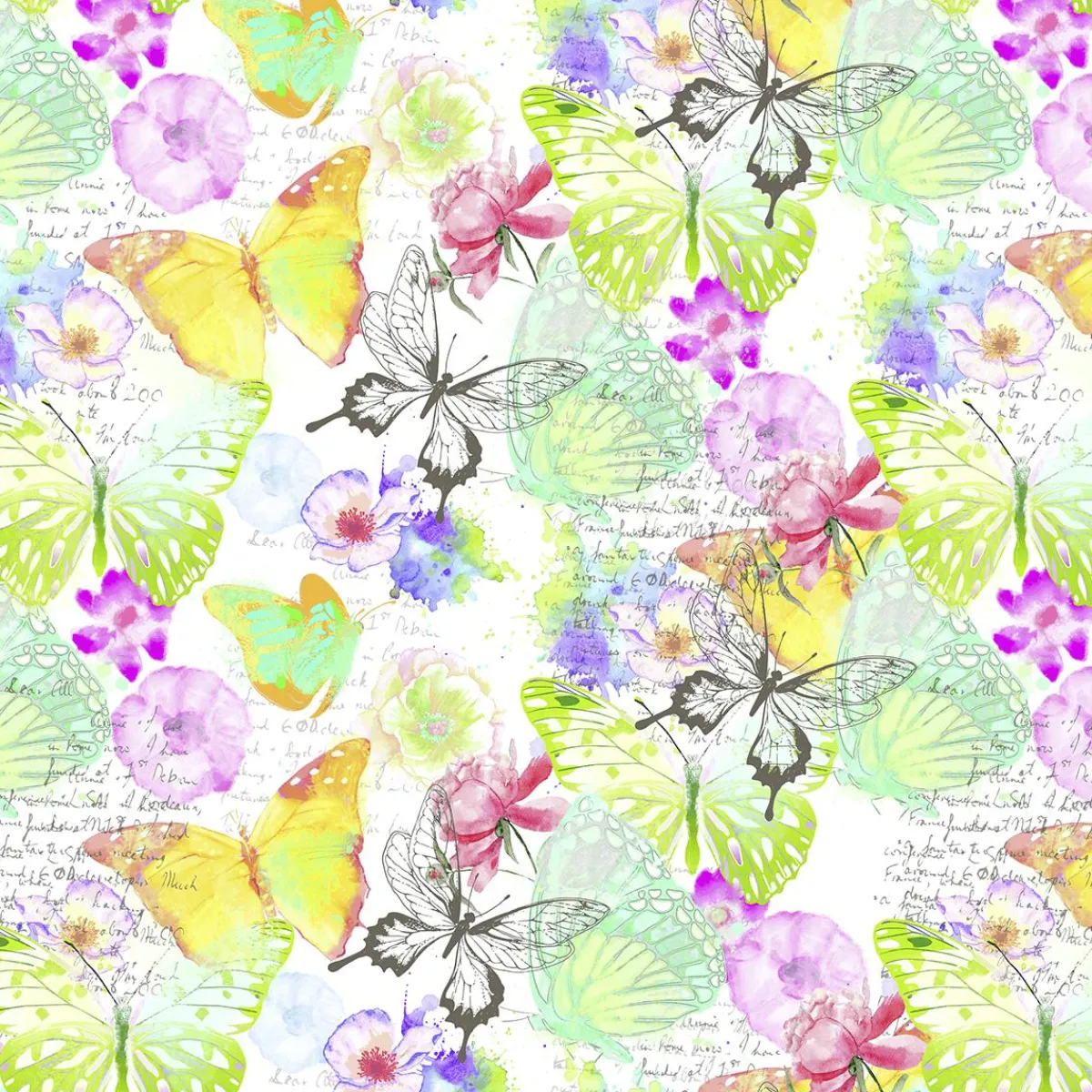 DecoWoerner Geschenkpapier Schmetterlinge, 50 Cm, 50 M mehrfarbig