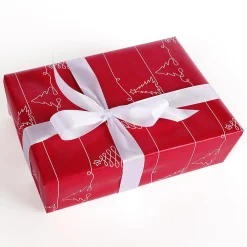New DecoWoerner Geschenkpapier Weihnachtsbaumornamente rot