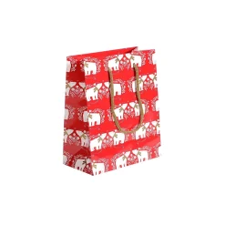 New DecoWoerner Geschenktasche Eisbär 12-er Pack 23 X 19 X 10 Cm, 150 Gr/m² rot