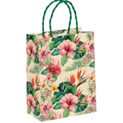 Discount DecoWoerner Geschenk-Tragetasche "Tropic" 22 X 31 X 10 Cm 10 Stück braun