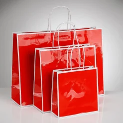 Online DecoWoerner Geschenk-Trage-Taschen Glänzend 25 Stück 18 X 18 Cm rot