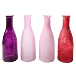 Hot DecoWoerner Glasvasen-Set 18 Cm Hoch, 4tlg., Pink/ rosa