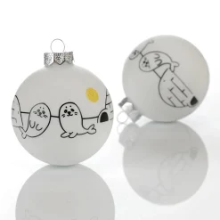 Discount DecoWoerner Glas-Weihnachtskugel "Arctic" 8 Cm, 12 Stück weiß