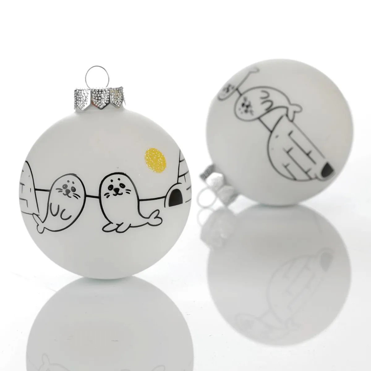 Discount DecoWoerner Glas-Weihnachtskugel "Arctic" 8 Cm, 12 Stück weiß