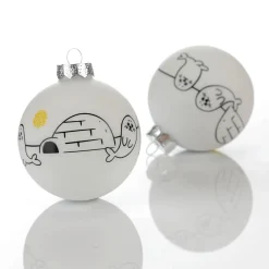 Discount DecoWoerner Glas-Weihnachtskugel "Arctic" 8 Cm, 12 Stück weiß