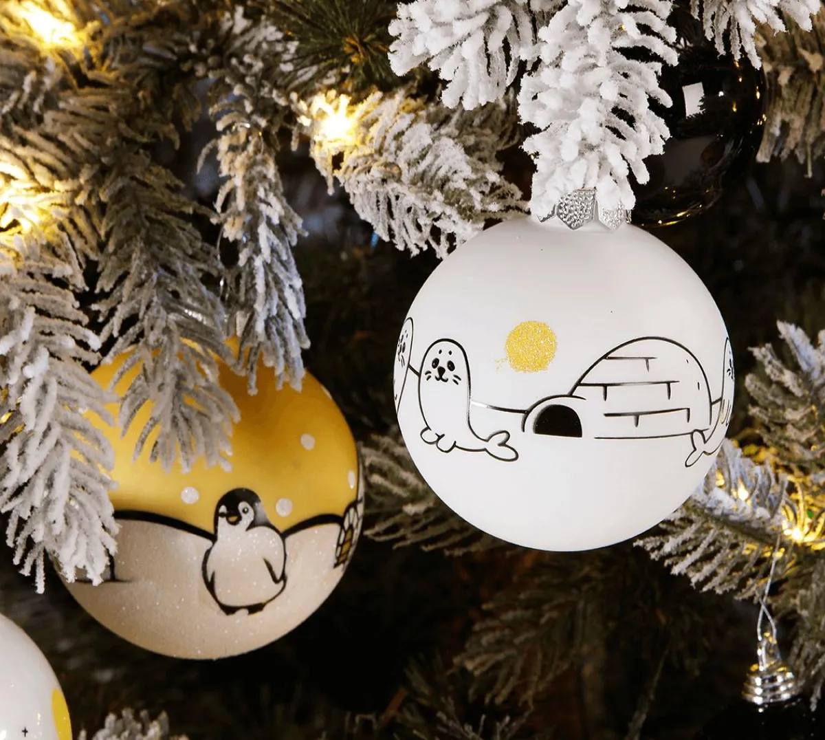 Discount DecoWoerner Glas-Weihnachtskugel "Arctic" 8 Cm, 12 Stück weiß