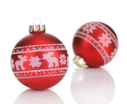 Discount DecoWoerner Glas-Weihnachtskugel "Nordic" 8 Cm, 12 Stück mehrfarbig