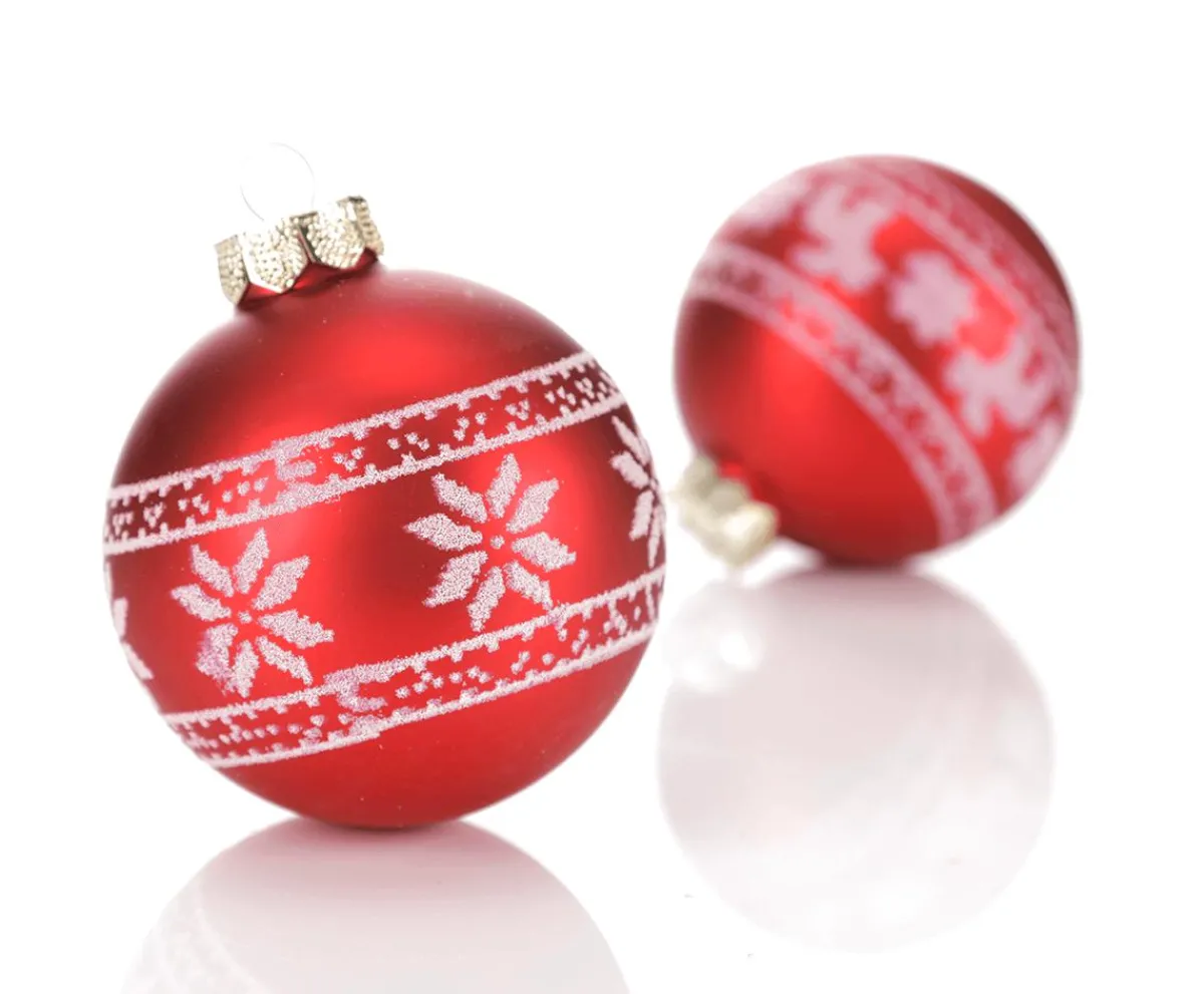 Discount DecoWoerner Glas-Weihnachtskugel "Nordic" 8 Cm, 12 Stück mehrfarbig