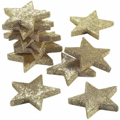 Online DecoWoerner Glitter Sterne , 12 Stück gold