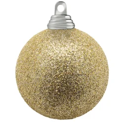 DecoWoerner Glitzer-Weihnachtskugeln In Champagner Aus Kunststoff gold