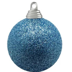 DecoWoerner Glitzer-Weihnachtskugeln In Jeans Aus Kunststoff, 6 Cm Ø – 6 Stück blau
