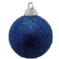 Hot DecoWoerner Glitzer-Weihnachtskugeln In Nacht Aus Kunststoff, 6 Cm Ø – 6 Stück blau