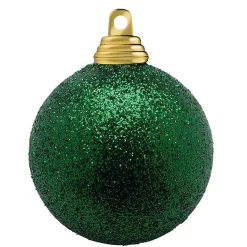 New DecoWoerner Glitzer-Weihnachtskugeln In Tannen Aus Kunststoff, 6 Cm Ø – 6 Stück grün