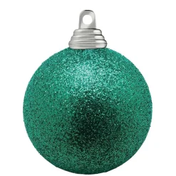 New DecoWoerner Glitzer-Weihnachtskugeln In Aqua Aus Kunststoff, 6 Cm Ø – 6 Stück grün