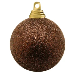 Discount DecoWoerner Glitzer-Weihnachtskugeln In Mokka Aus Kunststoff braun