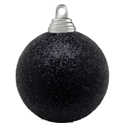 Discount DecoWoerner Glitzer-Weihnachtskugeln In Aus Kunststoff, 6 Cm Ø – 6 Stück schwarz
