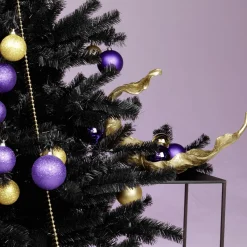 Outlet DecoWoerner Glitzer-Weihnachtskugeln In Lila Aus Kunststoff, 6 Cm Ø – 6 Stück violett
