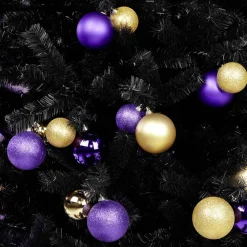 Outlet DecoWoerner Glitzer-Weihnachtskugeln In Lila Aus Kunststoff, 6 Cm Ø – 6 Stück violett