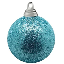 New DecoWoerner Glitzer-Weihnachtskugeln In Hell Aus Kunststoff, 6 Cm Ø – 6 Stück blau