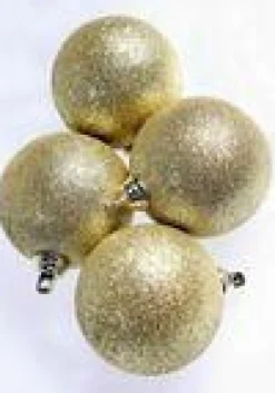 Discount DecoWoerner Glitzer-Weihnachtskugeln In Aus Kunststoff, 6 Cm Ø – 6 Stück gold