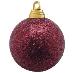 Outlet DecoWoerner Glitzer-Weihnachtskugeln In Dunkel Aus Kunststoff, 6 Cm Ø – 6 Stück rot