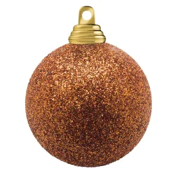 Outlet DecoWoerner Glitzer-Weihnachtskugeln In Kupfer Aus Kunststoff, 6 Cm Ø – 6 Stück orange