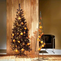 Outlet DecoWoerner Glitzer-Weihnachtskugeln In Kupfer Aus Kunststoff, 6 Cm Ø – 6 Stück orange