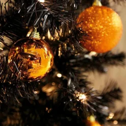 Outlet DecoWoerner Glitzer-Weihnachtskugeln In Kupfer Aus Kunststoff, 6 Cm Ø – 6 Stück orange