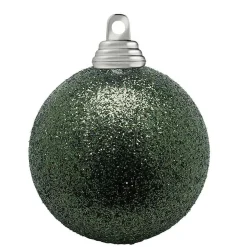 DecoWoerner Glitzer-Weihnachtskugeln In Salbei Aus Kunststoff, 6 Cm Ø – 6 Stück grün