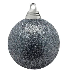 Best DecoWoerner Glitzer-Weihnachtskugeln In Anthrazit Aus Kunststoff, 10 Cm Ø – 6 Stück Grau