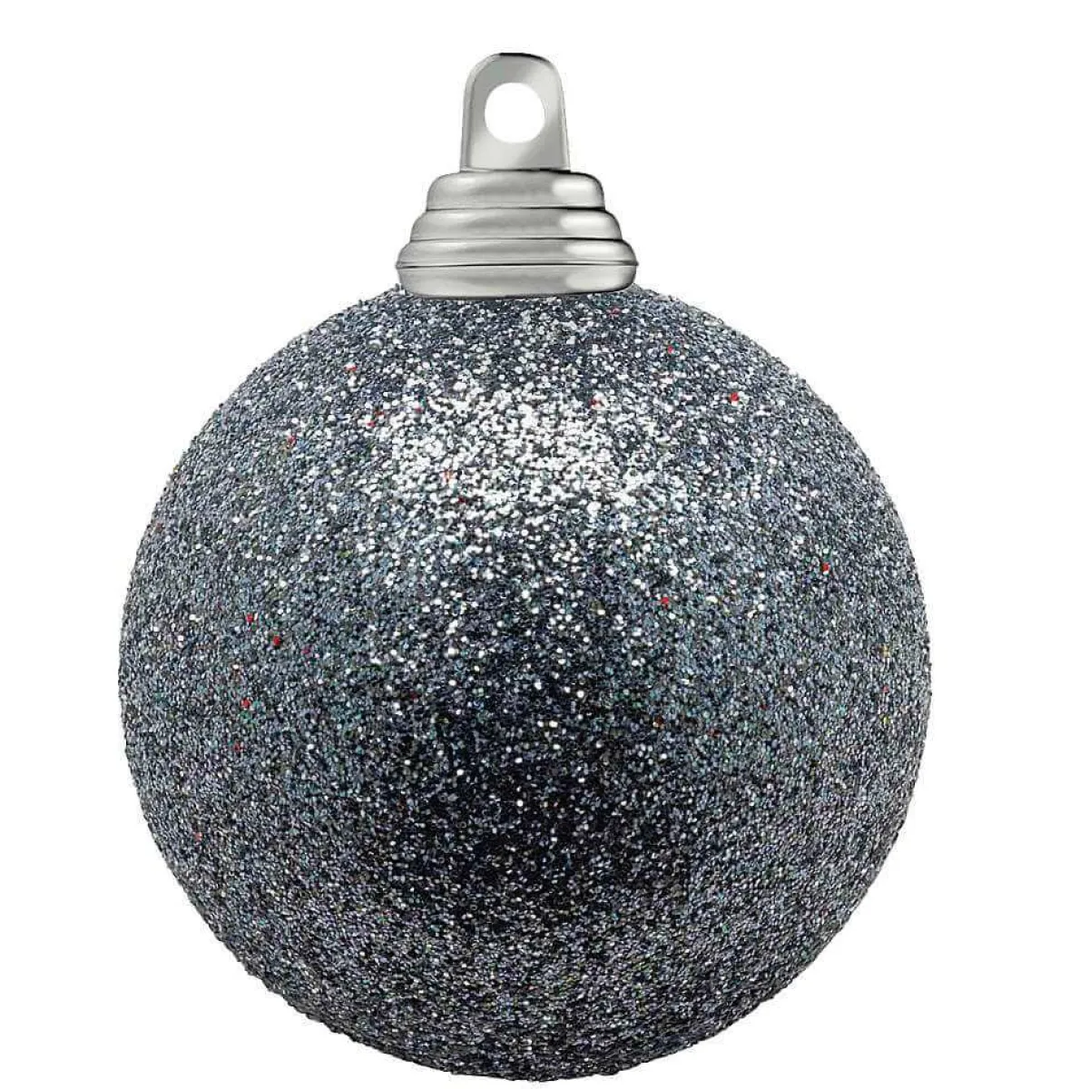 Best DecoWoerner Glitzer-Weihnachtskugeln In Anthrazit Aus Kunststoff, 10 Cm Ø – 6 Stück Grau