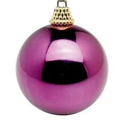 Discount DecoWoerner Glänzende, Brombeer Weihnachtskugeln Aus Plastik, 8 Cm Ø – 12 Stück rot